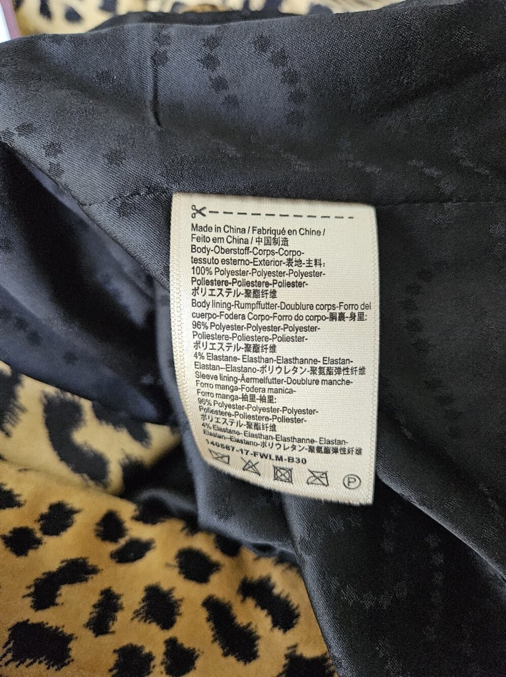 Scotch And Soda Tailored Velvet Animal Print Blazer Jacket Size Small In Leopard - Picture 9 of 10